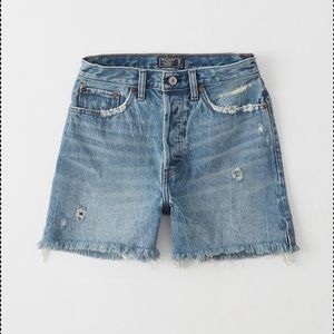 Abercrombie High Rise Mid-Length Denim Shorts -NWT